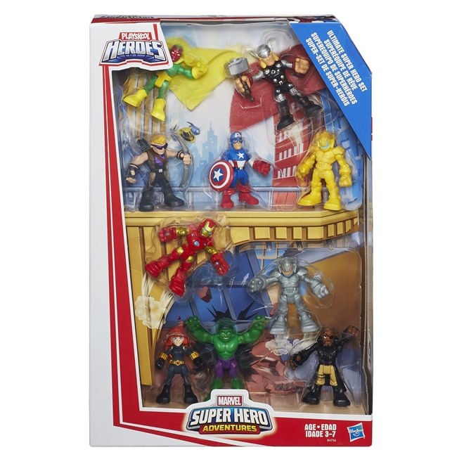 Encontraproduto.com.br - Playskool Kit Com 10 Figuras Vingadores - B4756 - Hasbro