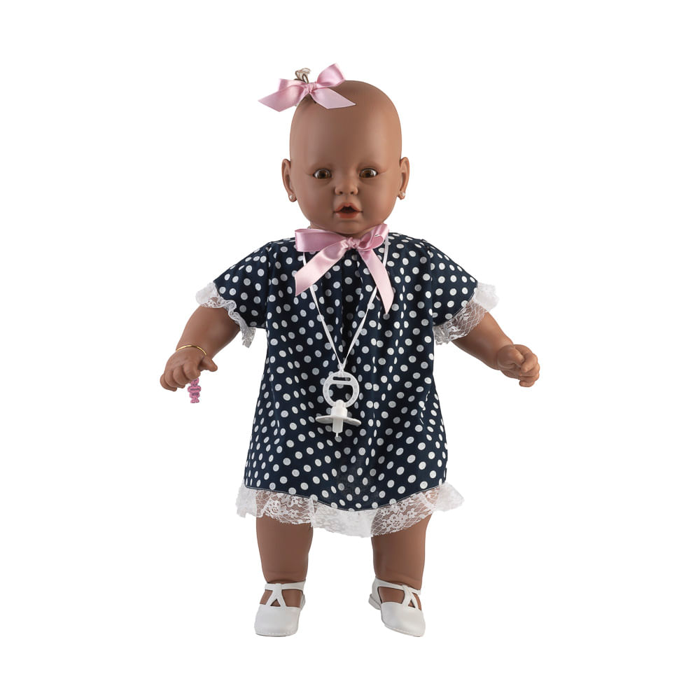 Boneca Meu Bebe Grande Negra Vestido Sortido Estrela