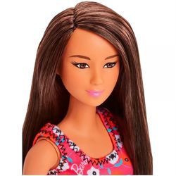 Barbie-Fashion-Vestido-Rosa-com-Floral-Laranja-e-Branco---T7439---Mattel