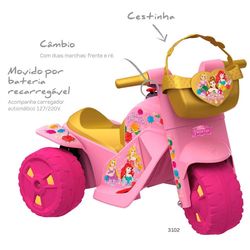 Mini-Moto-Eletrica-Princesas-Disney---6V---Bandeirante